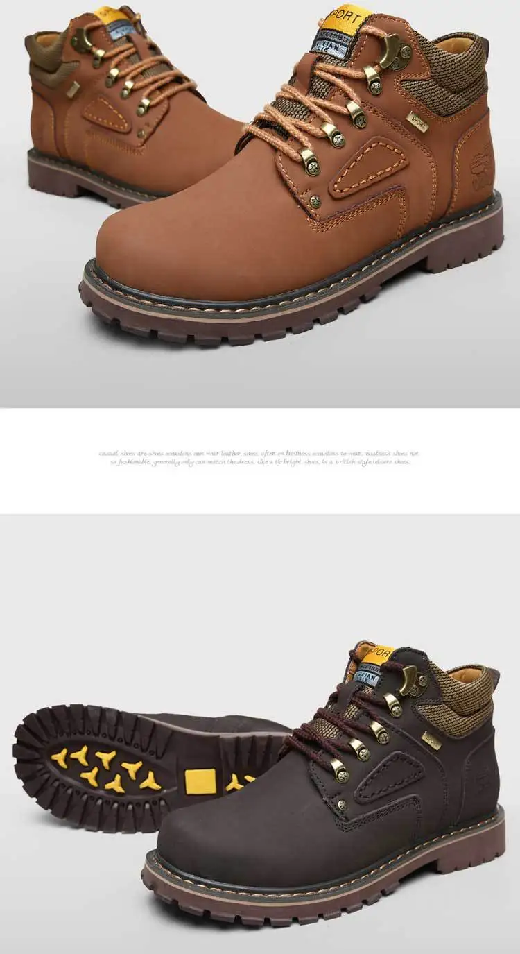 Очень теплые мужские зимние кожаные водонепроницаемые ботинки на резиновой подошве; ботинки для отдыха; английская обувь в стиле ретро для мужчин; большие размеры; M238
