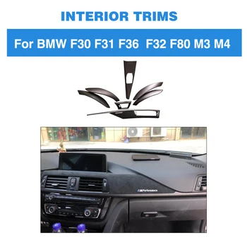 شراءلوحة تريم قطاع ل BMW F30 F32 F36 320i 328d 328i 420i 428i 435i 440i 3 4 سلسلة الداخلية الكربون الألياف لوحة