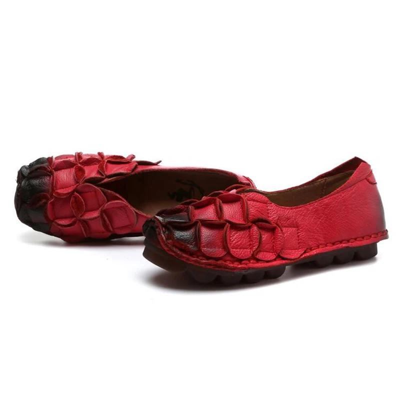 Hand Leder K195 2 Wohnungen Frauen Frühling 4 Mokassins Flexible 1 Faulenzer Schuhe Genäht 2018 3 Flache Frau Freizeitschuhe Echtem 65OwTqX