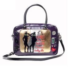 Женские кожаные Лоскутные сумки с вышивкой, сумки через плечо, сумки-мессенджеры Braccialini, фирменный стиль, художественный мультфильм, телевидение