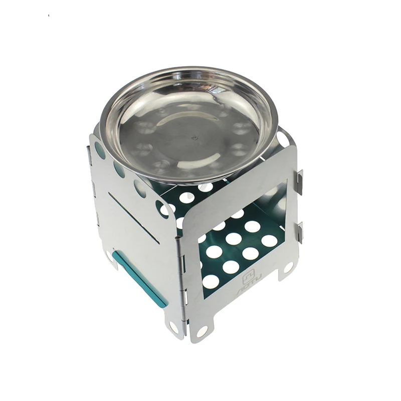 

Outdoor Camping Cooking Picnic Backpacking Stove Lightweight Folding Wood Stove Pocket Stove D6014
