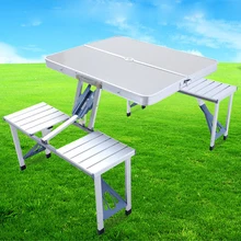 Многофункциональный прочный портативный открытый барбекю кемпинг алюминиевый сплав складной стол для пикника обеденный стол табурет