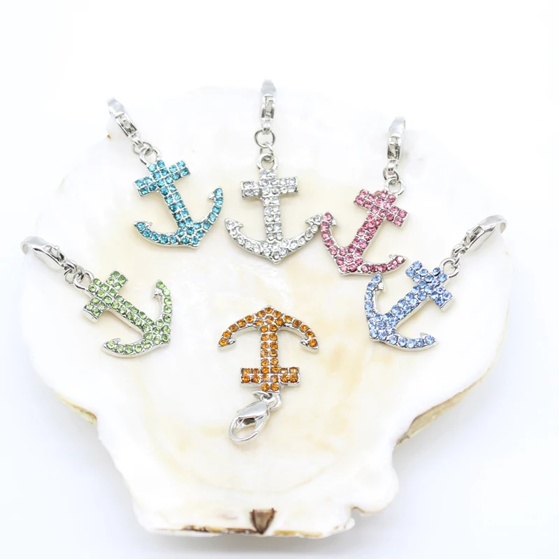 Brand New Fashion Lobster Clasp Charms Dangle Full Rhinestone