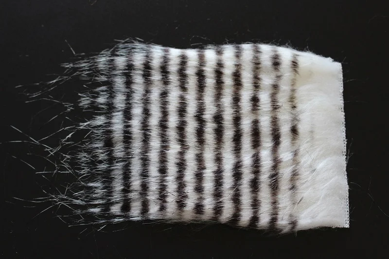 Tigofly 4 шт. 8 см X 8 см Furabou ремесло мех белый серый Barred цвета синтетическое волокно стример хвост крыло Fly рыболовные связывающие материалы - Цвет: White
