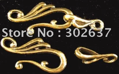 

FREE SHIPPING 90sets Antiqued gold unique hook toggle clasps A1157G