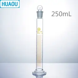 HUAOU 250 мл мерный цилиндр с землей в Стекло пробка Выпускной Стекло круглое основание лаборатория химии оборудования