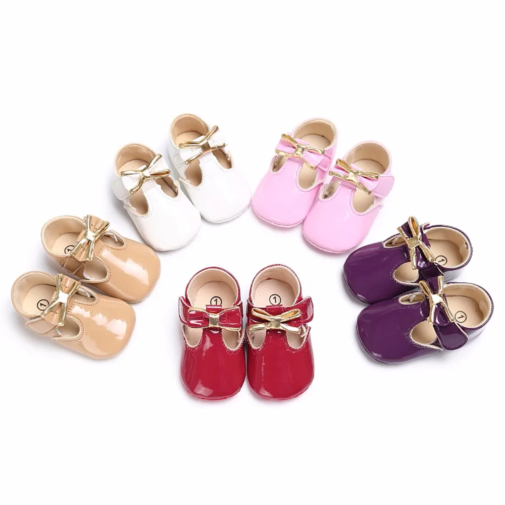 Puseky/милая детская обувь на шнуровке с бантом для малышей; милая повседневная обувь принцессы для маленьких девочек; однотонные мокасины для малышей из искусственной кожи; Moccs Shose