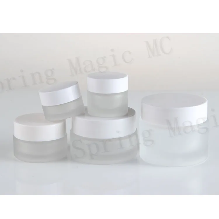 Download 50PCS/lot 20G Frosted Glass Bottles With White Lid Eye ...