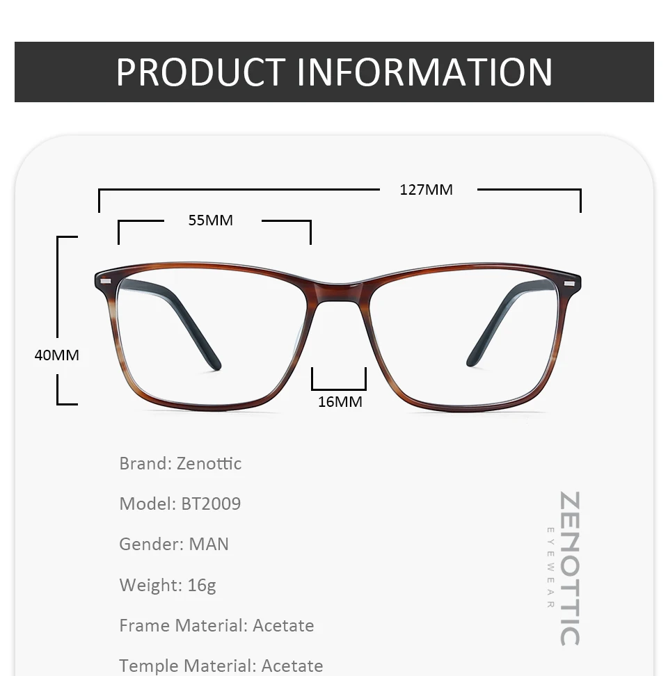 Optical Prescription Glasses Men Eyeglasses Hyperopia Myopia Prescription Lenses Acetate Glasses Anti-Blue-Ray (4)