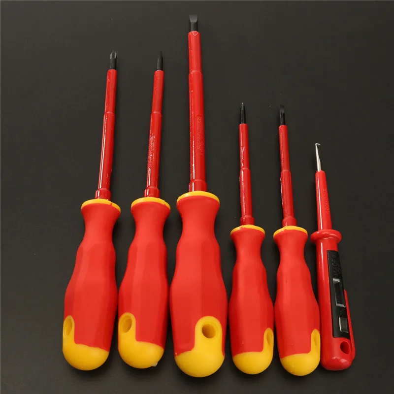 

6PCS/Set Practical VDA Electricians Screwdriver Set Electrical Insulated Precision Phillips 1000V Hand Tools Kit