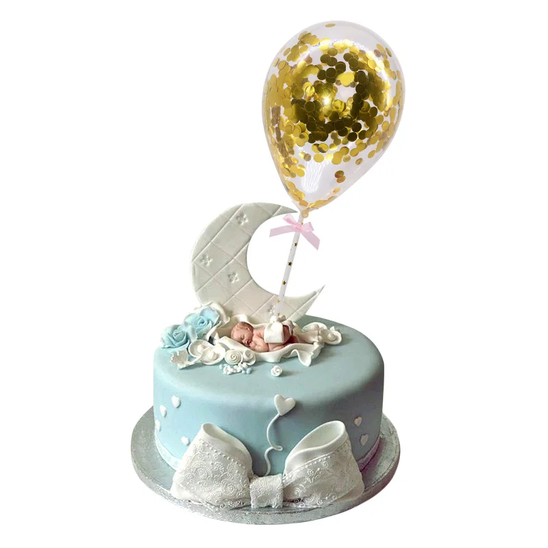 

1pcs 5inch Gold Confetti Balloon Mini Latex Balloon Set DIY Wedding Cake Decoration Happy Birthday Party Supplies Cake Topper 7