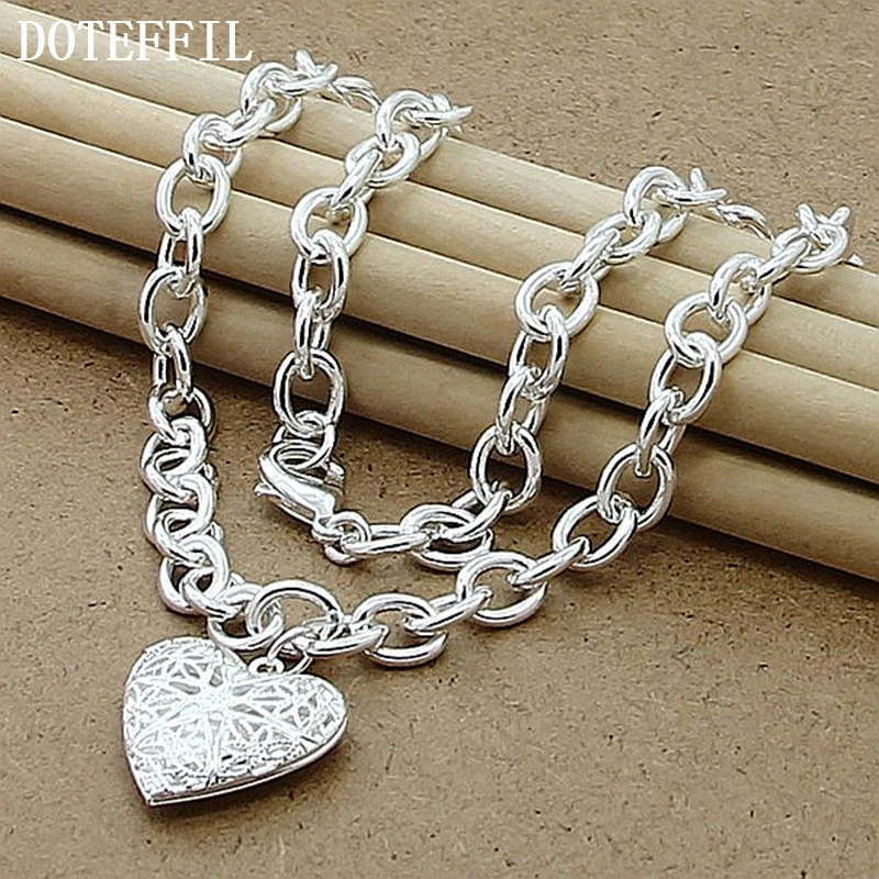 

Photo Frame Fashion Jewelry 925 Silver Color Heart Pendant Necklaces for Women Wholesale