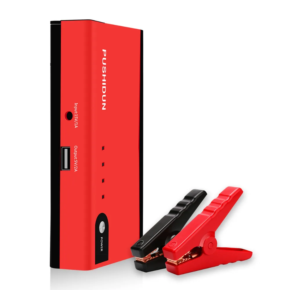 

PUSHIDUN 12V 10000mAh Protable Car Jump Starter Power Bank Multi-Function Battery Booster + Air Compressor