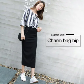 

Newly Women Lady Elastic Slim Split Solid Color Skirt for Spring Summer Beach Party DO99