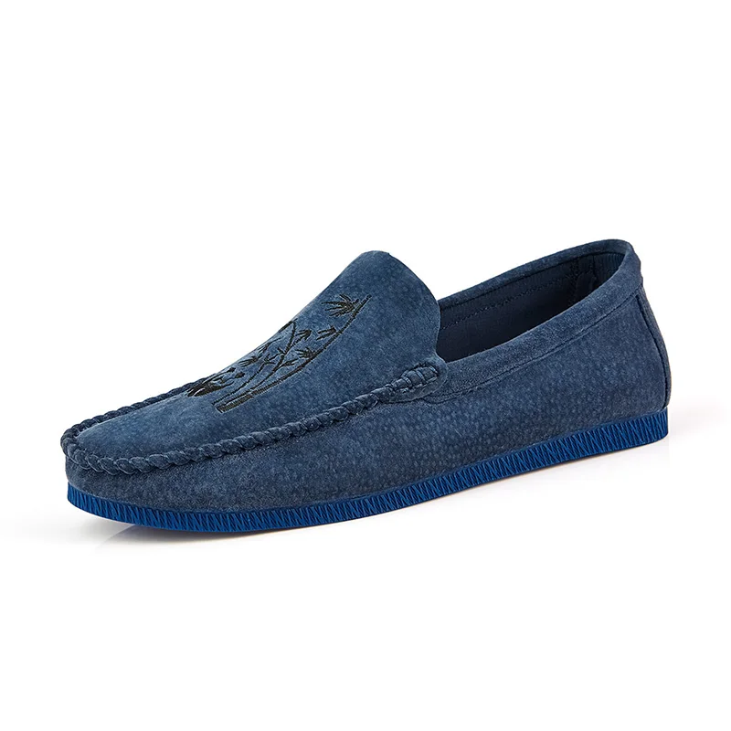 Новинка; мужская повседневная обувь; высококачественные дышащие мужские лоферы; Мягкие Мокасины; удобная обувь для вождения на плоской подошве; Gommino - Цвет: blue 2
