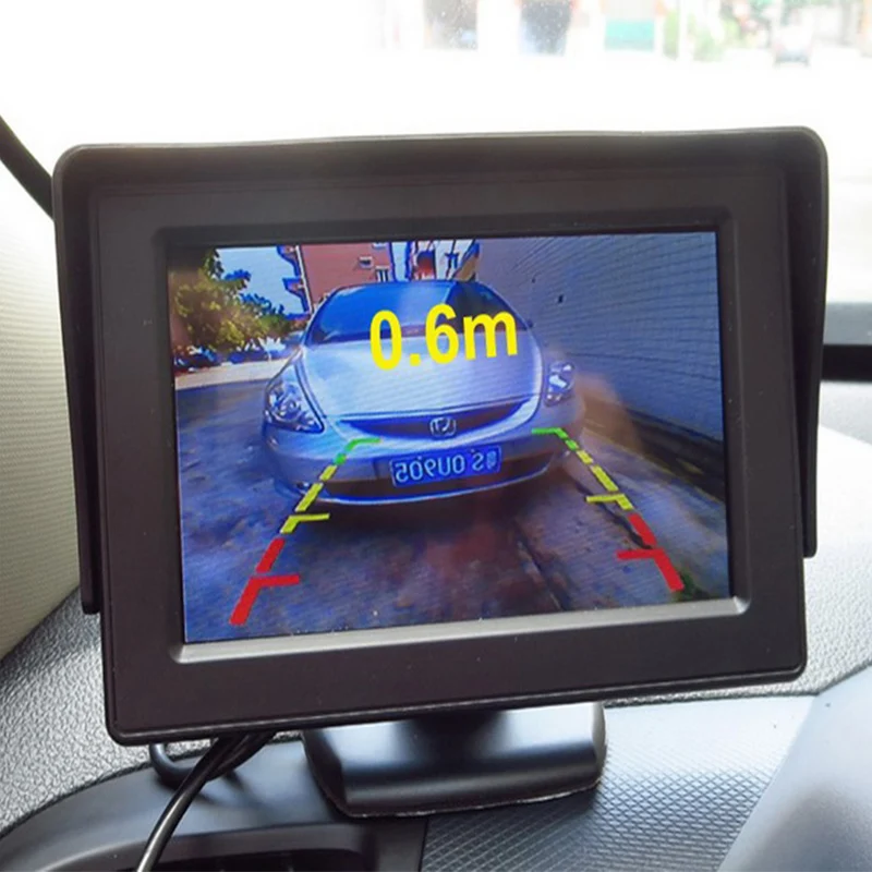 Черный 4,3 дюймовый автомобильный монитор 2 в 1 высокое качество Автомобильная камера заднего вида TFT видео Датчик парковки широкий угол обзора