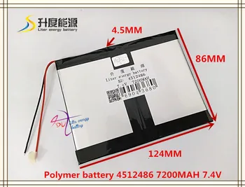 

7.4V 7200mAH 4512486 Polymer lithium ion / Li-ion battery for tablet pc cell phone POWER BANK MIUI