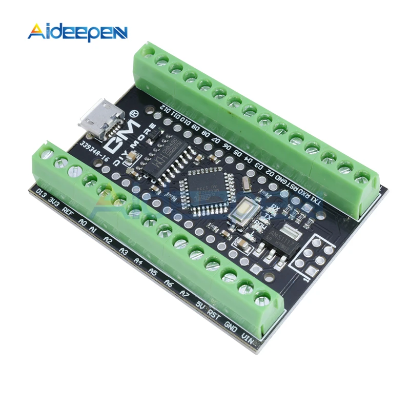 ATMEGA328P CH340 Nano V3.0 3,0 терминал щит адаптер плата расширения микроконтроллер 2 в 1 Micro USB модуль для Arduino