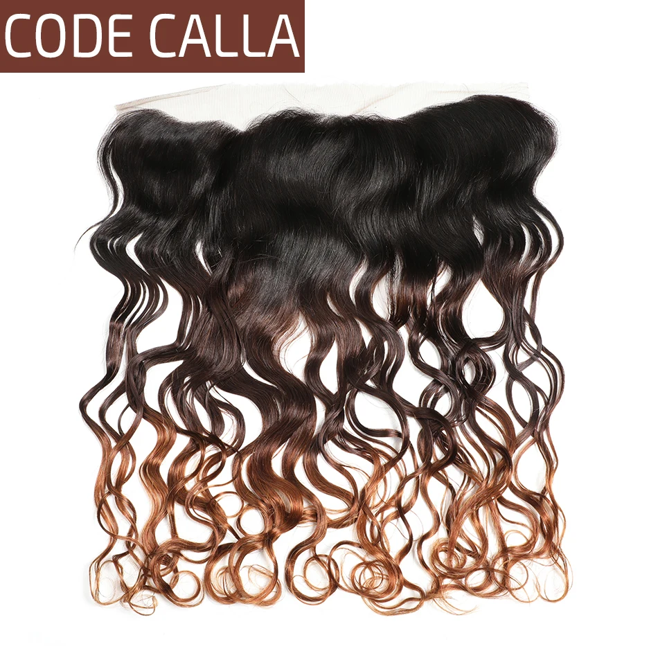 

Code Calla Water Wave 13*4 Lace Frontal Closure Unprocessed Brazilian Raw Virgin Human Hair Extension Natural 1B Ombre Color