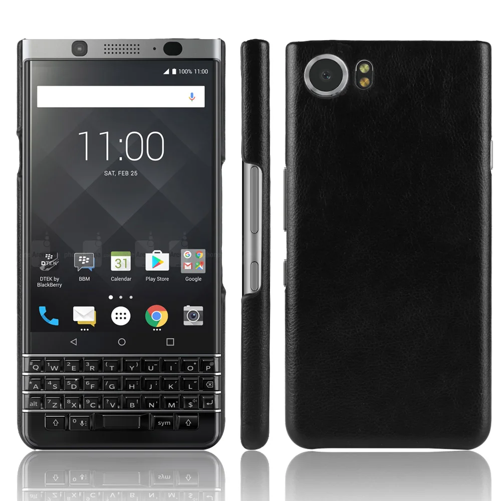 Кожаный чехол в стиле ретро личи для Blackberry keyone ударопрочный жесткий телефона