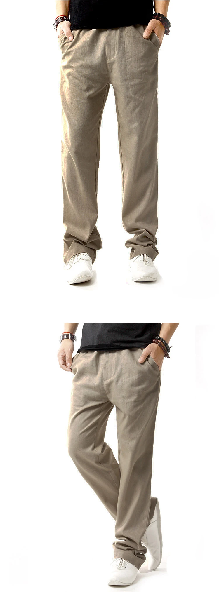 Новое поступление льняные брюки мужские Дамские Брюки с кулиской однотонные льняные хлопковые мужские брюки льняные длинные брюки льняные Размер M-4XL