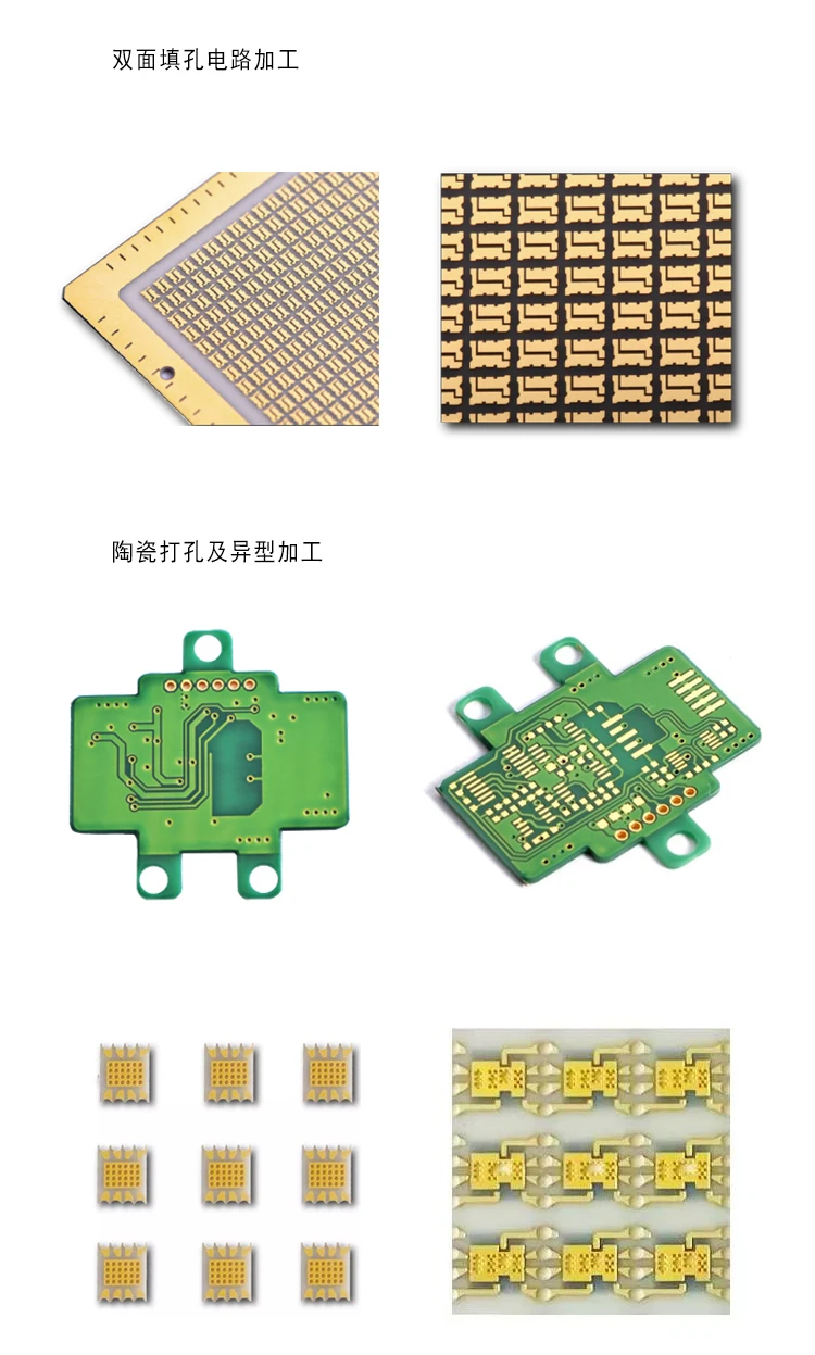 Металлизация узора глинозема керамическая схема PCB/напыление гальванизированные керамические тонкопленочные платы