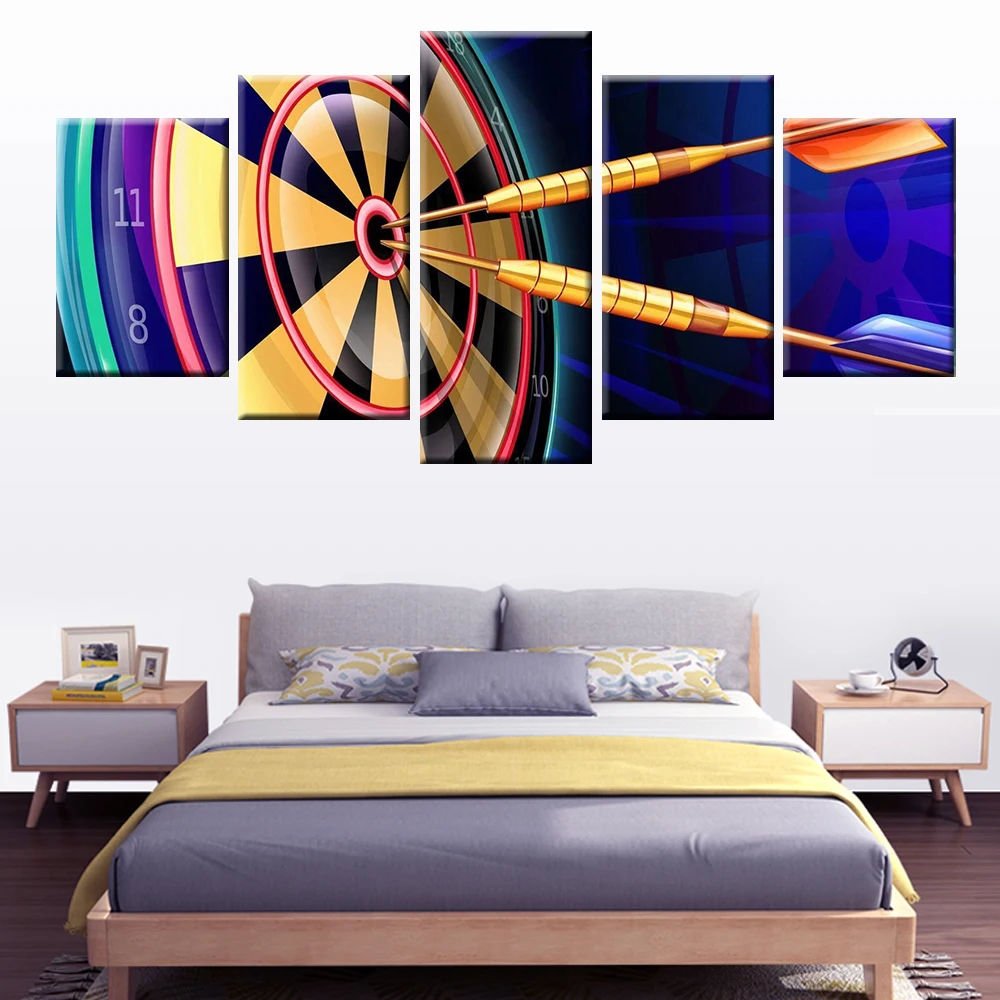 

5 pieces HD Print Darts Game Set Canvas Painting Poster Picture Wall Art Painting for Children Room Bedroom Home Decor
