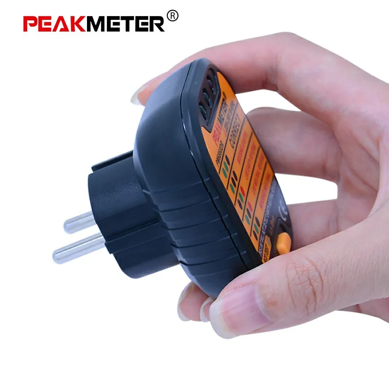 100% Оригинальный PEAKMETER серия PM6860 тестер розетки 110 В/220 В с GFCI RCD тестирование