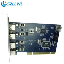 Built in 9pin External 5 Ports USB2.0 expansion card pci to usb converter adapter for PC desktop computer