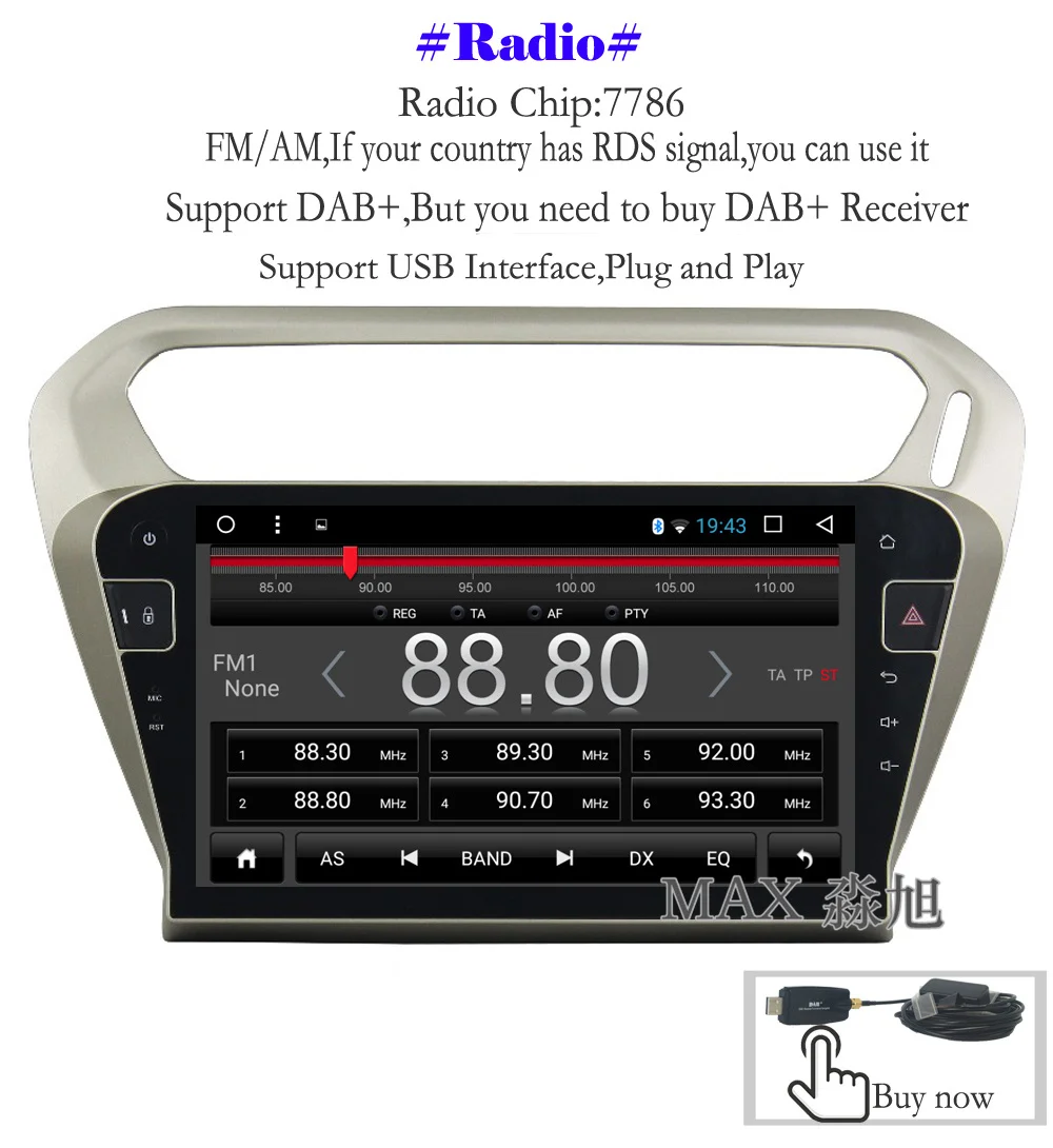 Best MAX Android 8.1 Car DVD Player for Peugeot 301 /Citroen Elysee 2014 2015 2016 Car Radio BT 3/4G WiFi SWC GPS Navigation System 4