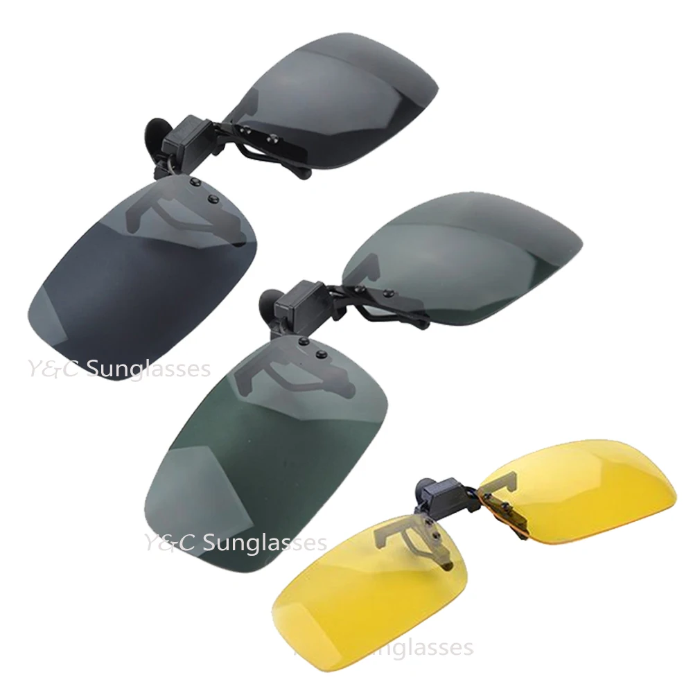 

1PCS 3 Colors Lens black Day Vision yellow Sunglasses Clip For Night Driving Eyeglass Myopia Glasses Clips On retro de sol