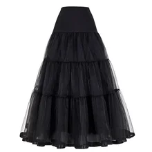Длинные юбки размера плюс, Женская рокабилли Нижняя юбка, тюль, кринолин, Ретро стиль, миди, свадебная юбка для невесты, плиссированная юбка макси