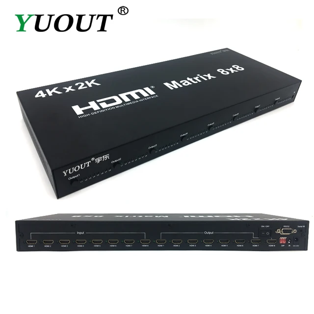 

Quality 8X8 HDMI Matrix Switcher 8 In 8 Out HDMI 1.4b Splitter 4K HDMI Switch Matrix With RS-232 Support HDCP1.4