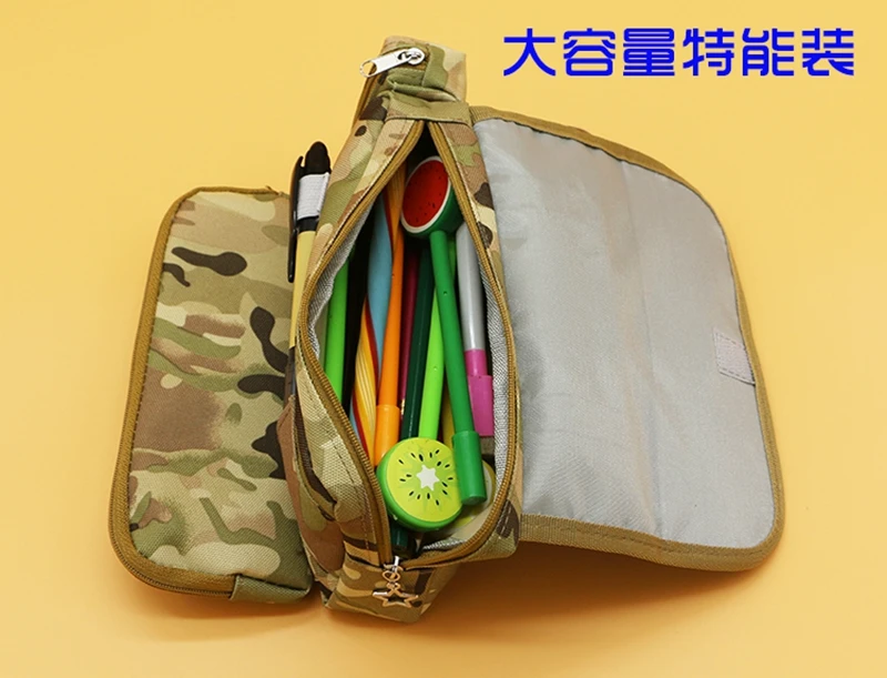 Пенал камуфляжная ткань Оксфорд многослойная канцелярская сумка multi-function pencil case