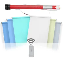 AutomaticTubular Electric Roller shutters Curtain Motor RF433 AC 110v to 240v Intelligent work with Remote Broadlink