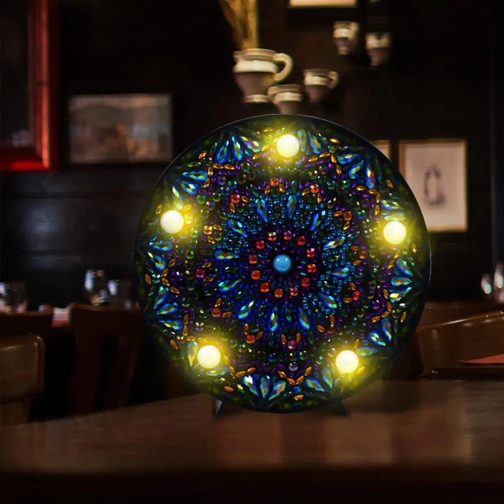 

DIY Mandala LED Diamond Painting Light Box Cross Stitch Embroidery Lamp Full Special Drill LED Lamp Rhinestones Home Decoration