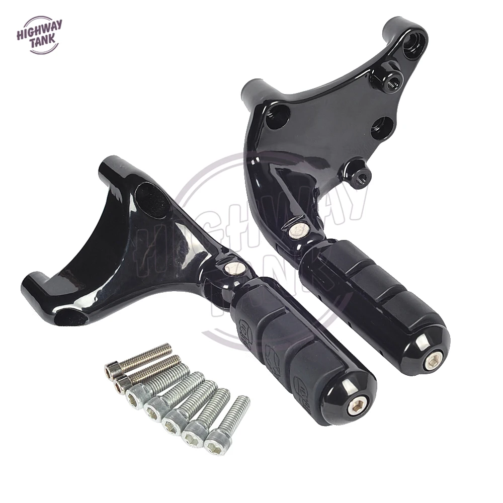 Black Anti Vibration Motorcycle Passenger Foot Pegs Brackets Moto Foot Rest case for Harley 883