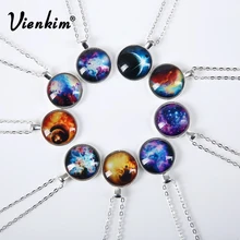 Vienkim Новое модное ожерелье с изображением галактик Туманность Космос Подвески стеклянный кабошон брендовые ювелирные изделия для женщин мужчин Лучший Друг корабль подарок