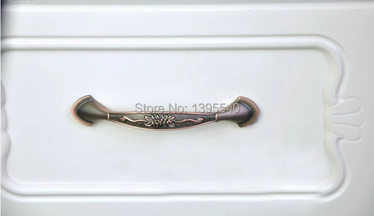 

New 96mm Solid Copper Antique Cabinet Hanles Eur-style Furniture Knobs Creative Modern Cupboard Closet Drawer Handle Pull Bars