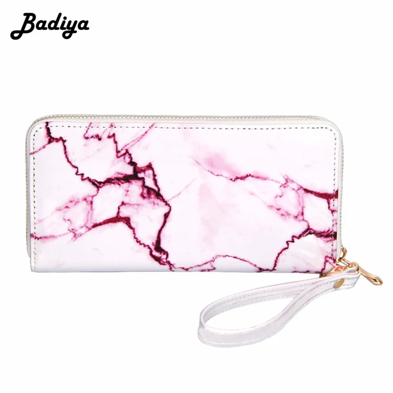 

Wristlet Phone Marble Print Wallet Women Pu Leather Card Holders Ladies Luxury Zipper Purse Women's Clutch Carteira Feminina