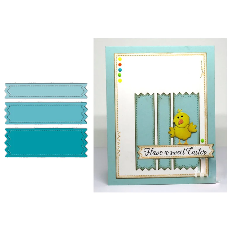 

Stitched Sentiment Banner Metal Cutting Dies Stencils for DIY Scrapbooking Album Stamp Paper Card Embossing New 2019 Die Cut