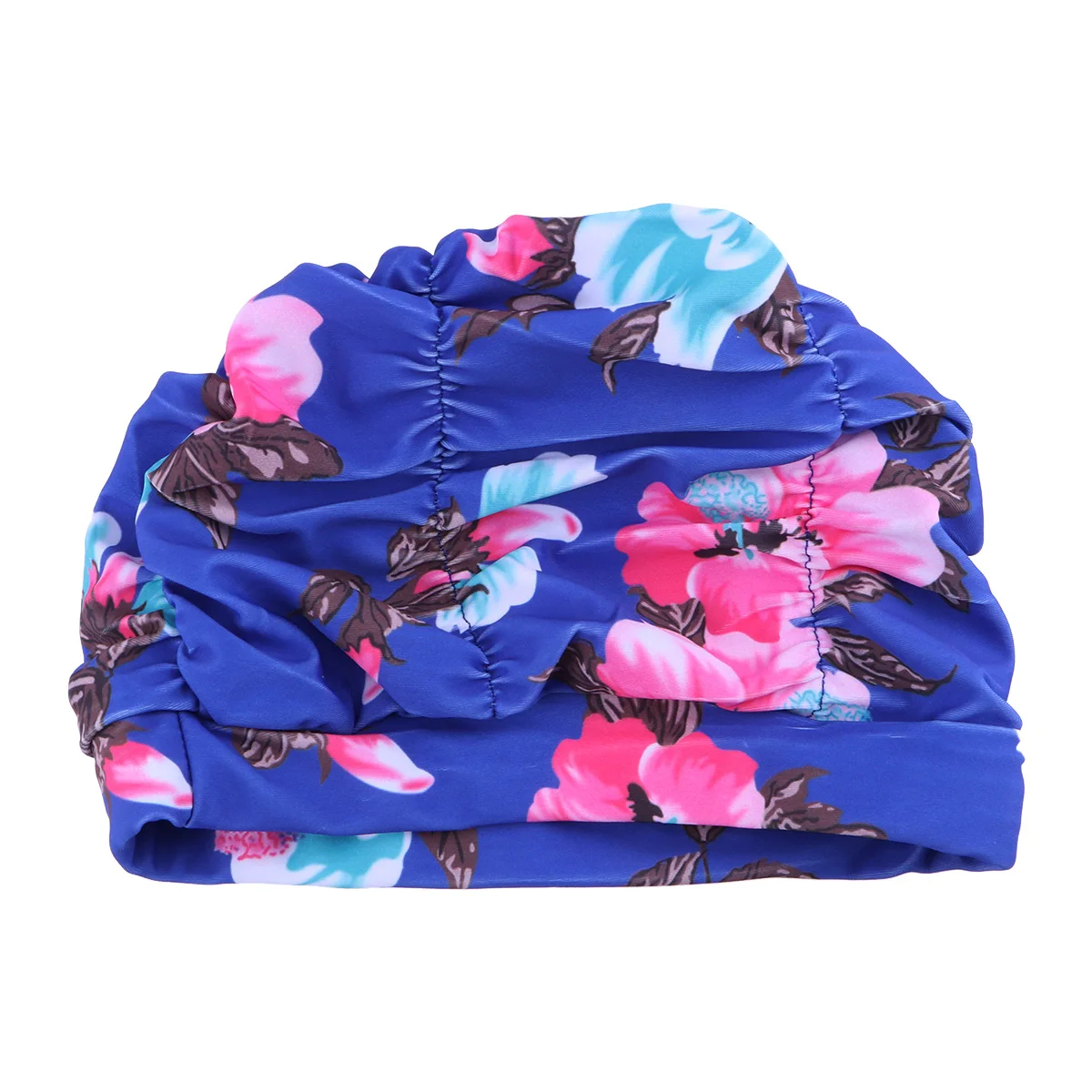 

Elastic Elastic Pleated Printing Flower Ear Protector Swimming Hat Swimming Cap Bathing Hat Swimming Hat for Women(Random Color)