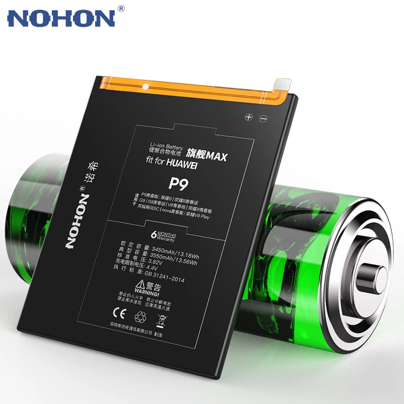 NOHON Батарея для huawei P8 P9 P10 8 9 G9 Lite P9 рlus Honor 8 9 наслаждаться 5S HB3742A0EZC HB366481ECW Замена Bateria+ Инструменты