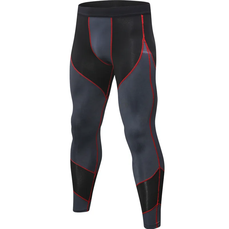 Мужские длинные штаны для бега, фитнеса, тренировок, спортзала, обтягивающие эластичные быстросохнущие Компрессионные спортивные брюки, леггинсы 4030 - Цвет: Color 2