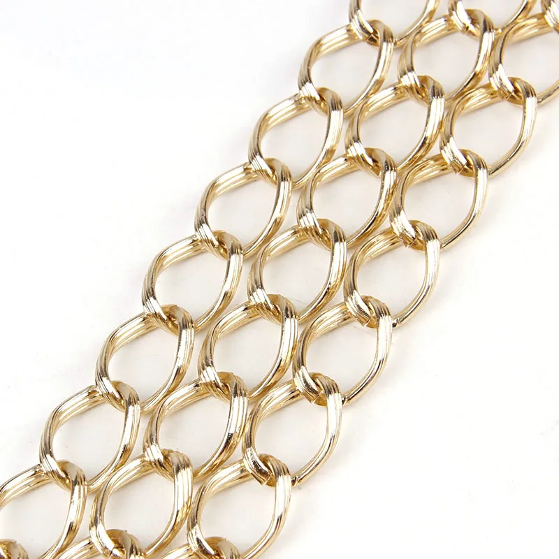 Металлическое золотое ожерелье 1,8x3,4x13,5x19 мм с текстурированным кабелем, витые панцирные цепи, оптом, подходят для браслетов, открытая цепочка, сделай сам, изготовление ювелирных изделий