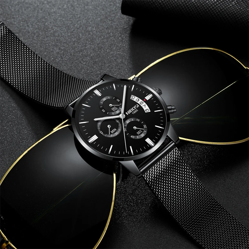 Montre Homme Marque De Luxe NIBOSI Топ Бренд роскошные часы мужские модные 2018 сетка ремешок