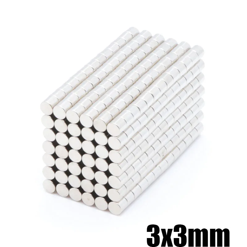 

200pcs 3x3 mm mini super rare earth disk neodymium magnet 3 * 3mm process round magnet NdFeB magnet magnetic magnet