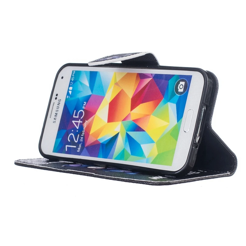 Чехол для Samsung Galaxy S5 с кошкой кожаный флип чехол чехлы телефонов Neo Duos I9600 Etui