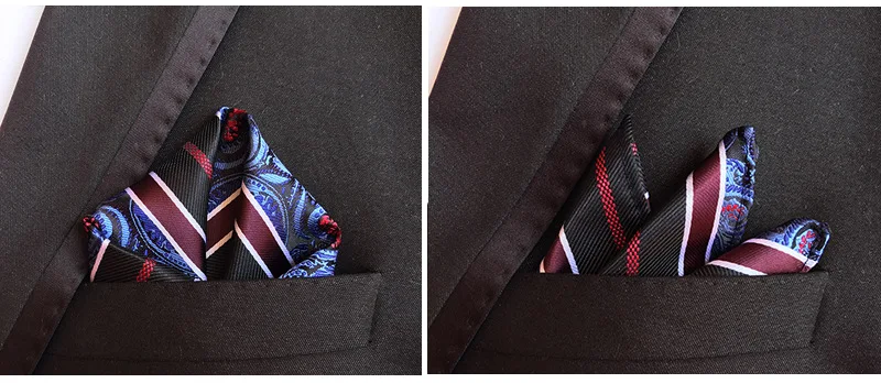 2018 Новый 25*25 см Для мужчин Пейсли Hanky цветочный Silk Pocket Square жаккардовые квадратный платок Свадебная вечеринка платок