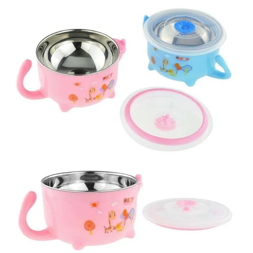 Baby Bowls BPA Free 304 Stainless Steel Bowls Feeding Set Snap Lids